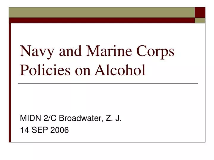 navy and marine corps policies on alcohol