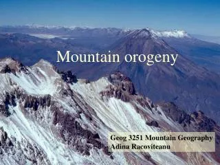 Mountain orogeny