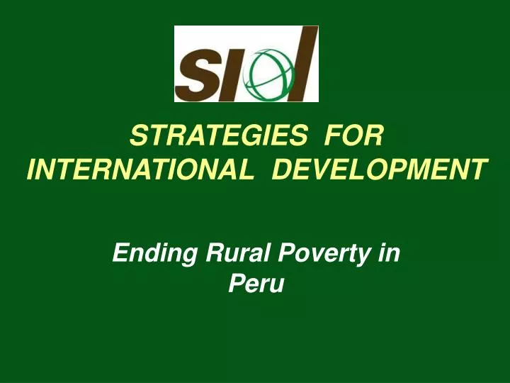 strategies for international development