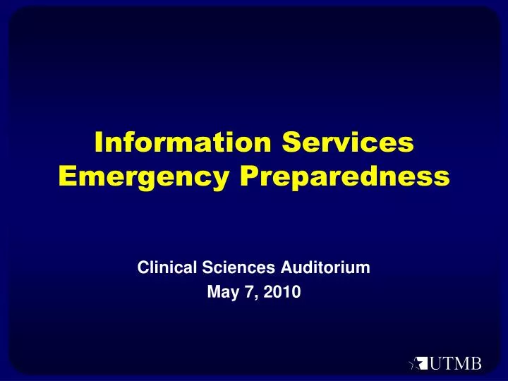 information services emergency preparedness