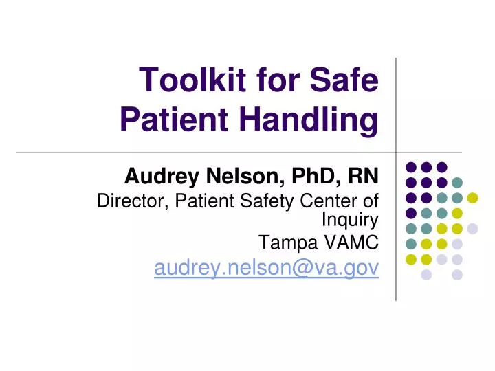 toolkit for safe patient handling