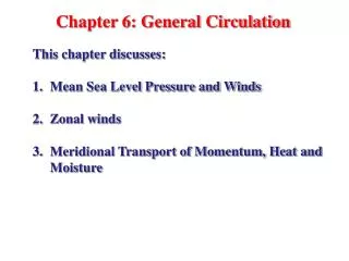 Chapter 6: General Circulation
