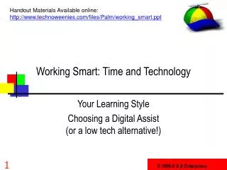 Working Smart: Time and Technology