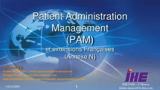 patient administration management pam et extensions fran aises annexe n