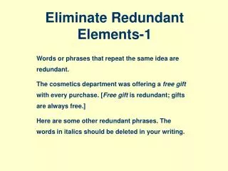 Eliminate Redundant Elements-1