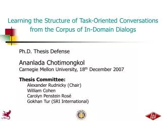 Learning the Structure of Task-Oriented Conversations from the Corpus of In-Domain Dialogs