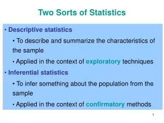 Two Sorts of Statistics