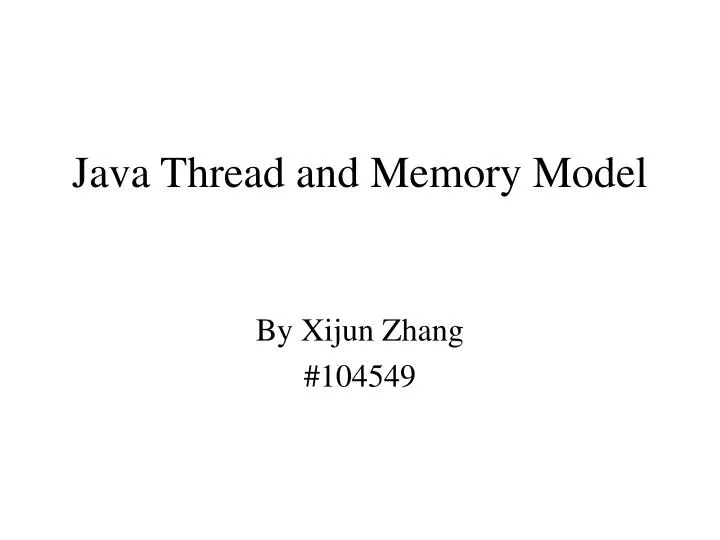 java thread and memory model