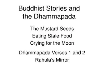 Buddhist Stories and the Dhammapada