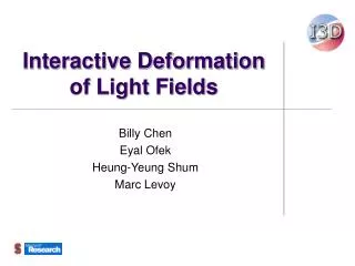 Interactive Deformation of Light Fields