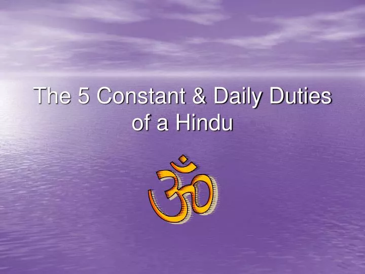 the 5 constant daily duties of a hindu