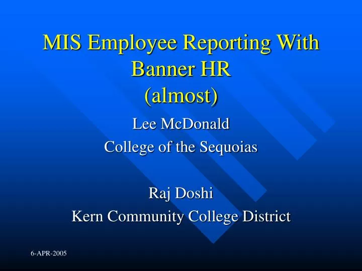 mis employee reporting with banner hr almost