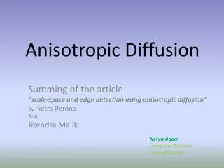 Anisotropic Diffusion
