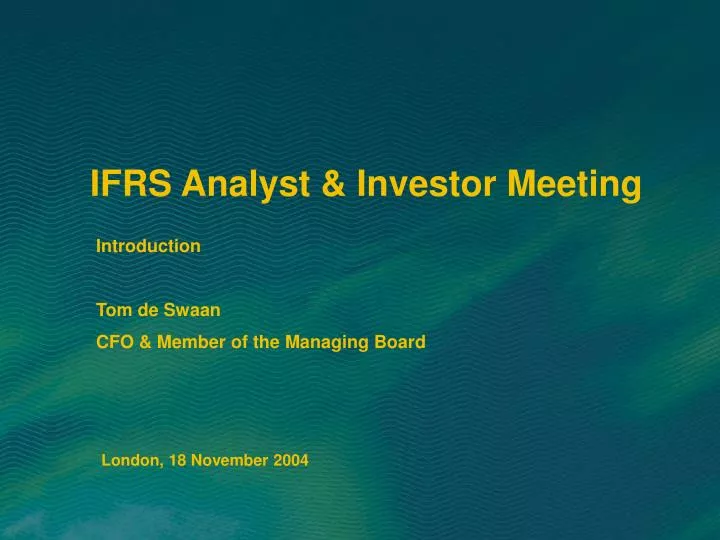 ifrs analyst investor meeting