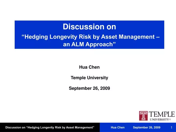 discussion on hedging longevity risk by asset management an alm approach