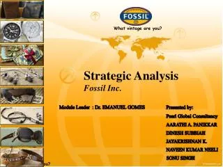 Strategic Analysis Fossil Inc.