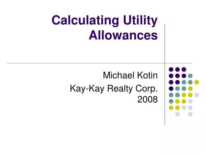 calculating utility allowances