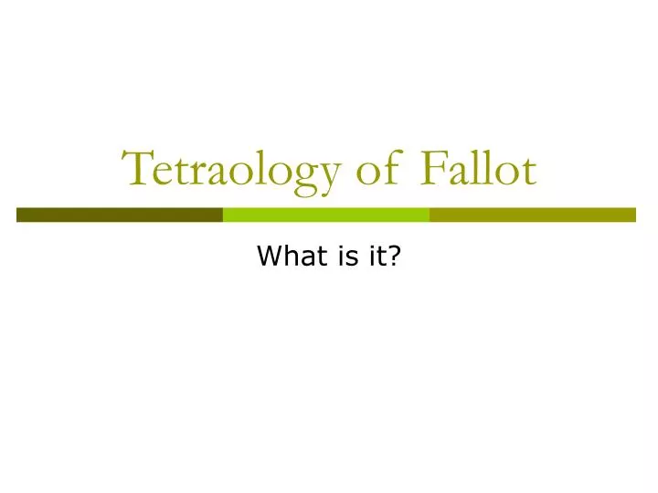 tetraology of fallot