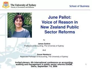 June Pallot: Voice of Reason in New Zealand Public Sector Reforms