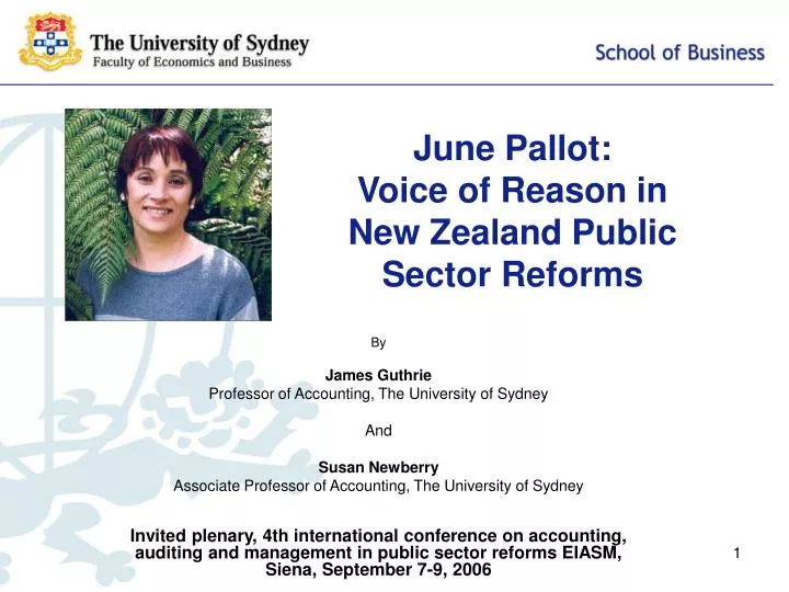 june pallot voice of reason in new zealand public sector reforms