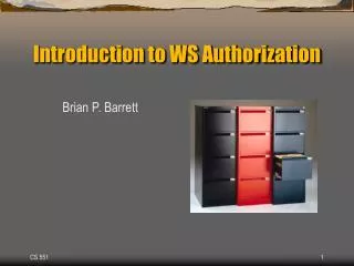 Introduction to WS Authorization