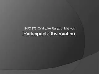 info 272 qualitative research methods