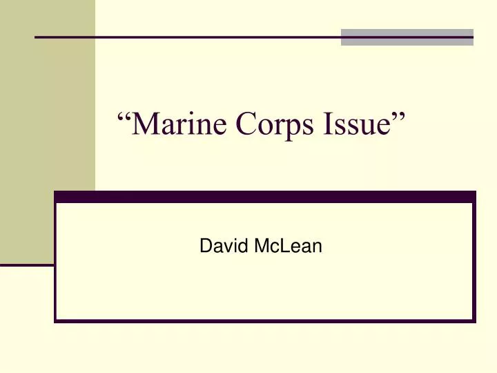 marine corps issue