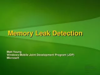 Memory Leak Detection
