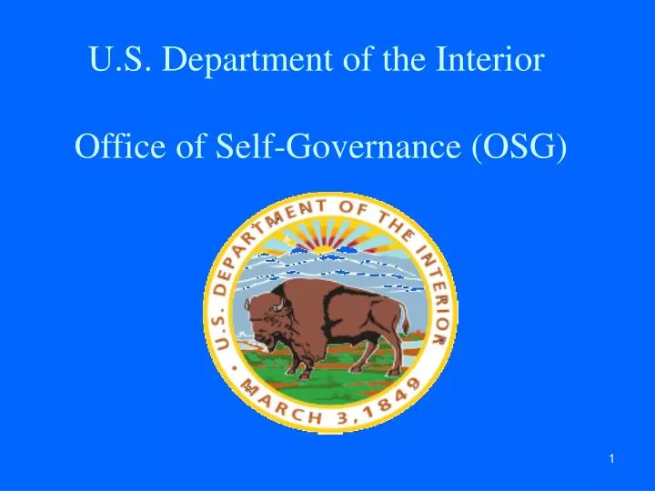 u s department of the interior office of self governance osg