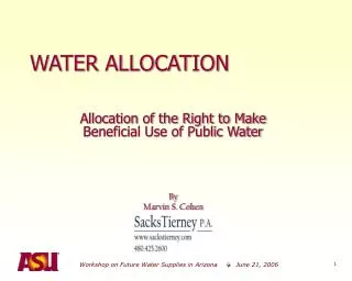 WATER ALLOCATION