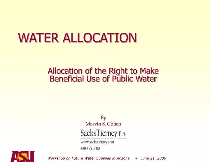 water allocation