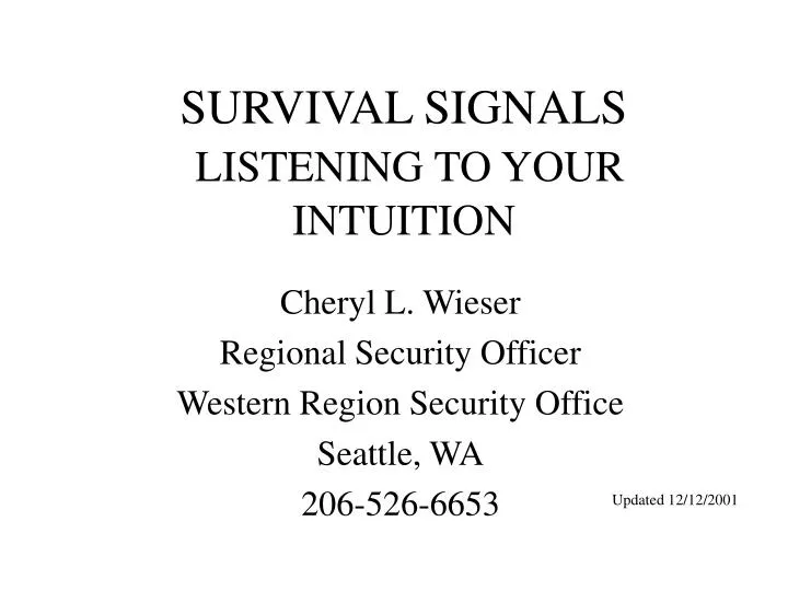 survival signals listening to your intuition