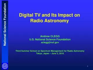 Andrew CLEGG U.S. National Science Foundation aclegg@nsf.gov