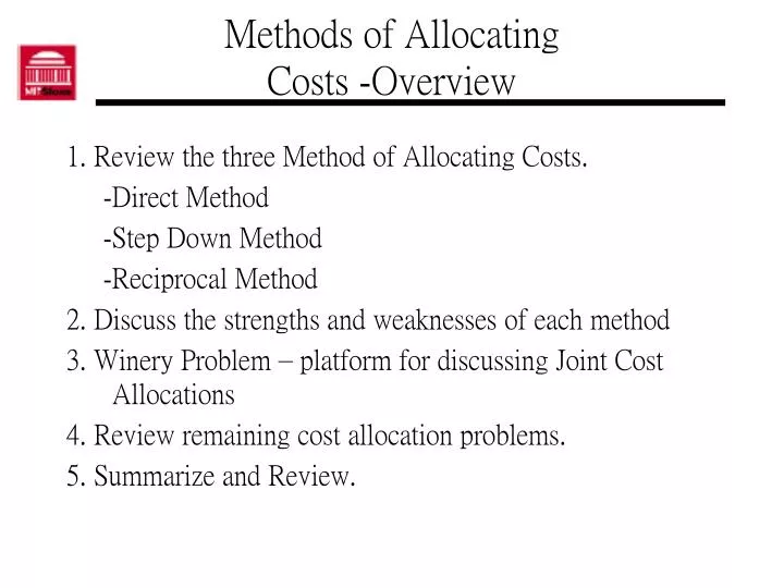 methods of allocating costs overview