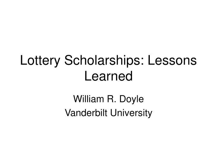 lottery scholarships lessons learned