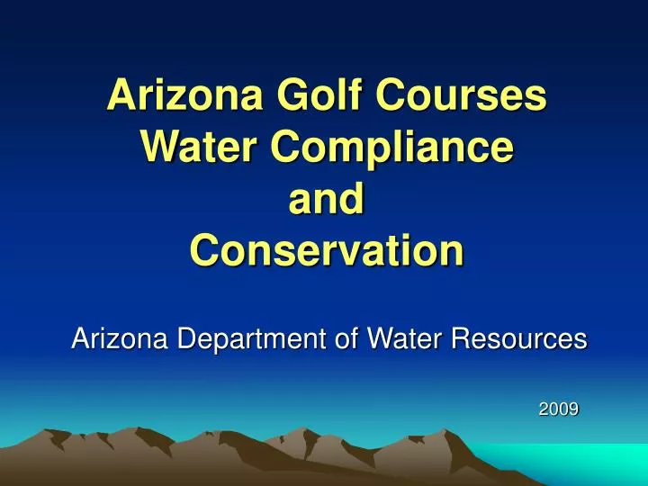 arizona golf courses water compliance and conservation