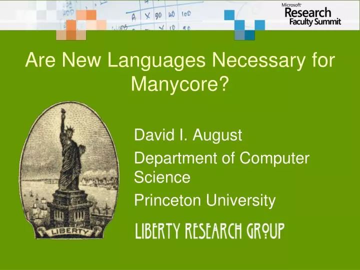 are new languages necessary for manycore