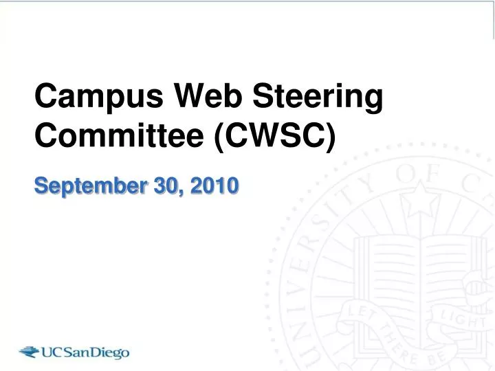 campus web steering committee cwsc