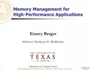 Memory Management for High-Performance Applications