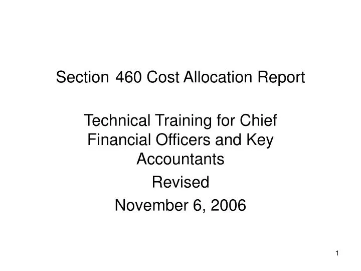 section 460 cost allocation report