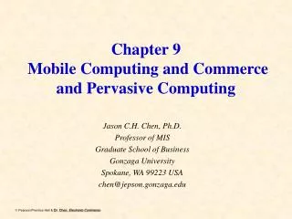 Chapter 9 Mobile Computing and Commerce and Pervasive Computing