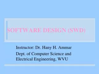 SOFTWARE DESIGN (SWD)