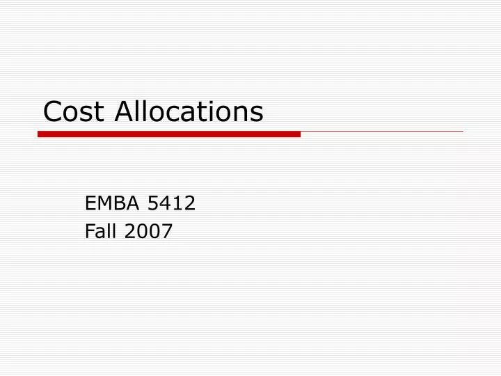cost allocations