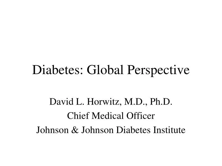 diabetes global perspective