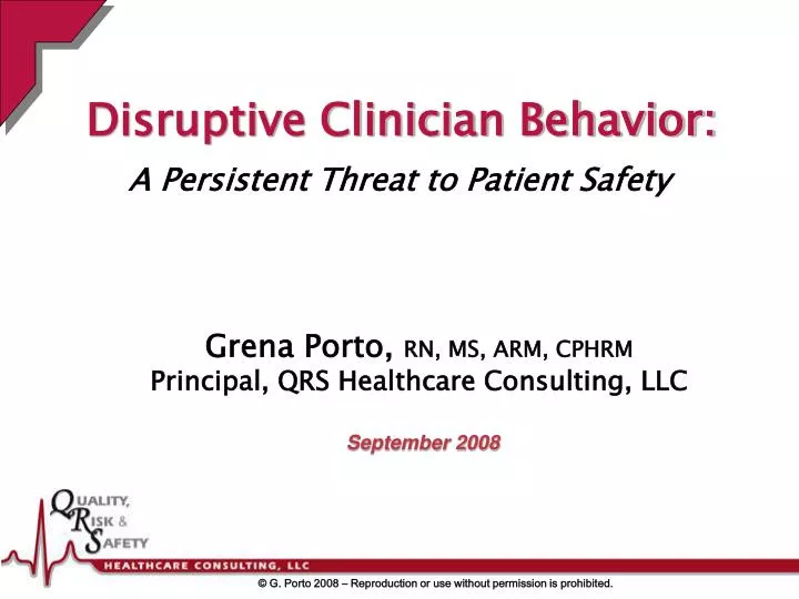 disruptive clinician behavior