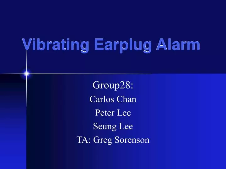 vibrating earplug alarm