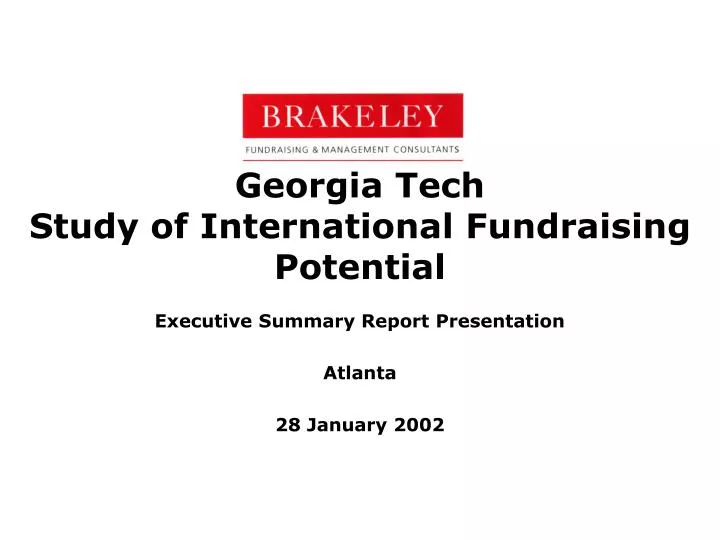 georgia tech study of international fundraising potential