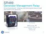 SR489 Generator Management Relay - slide 1