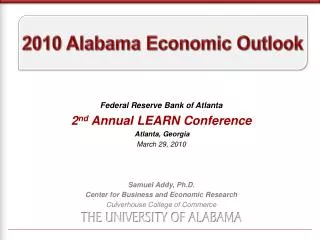 2010 Alabama Economic Outlook