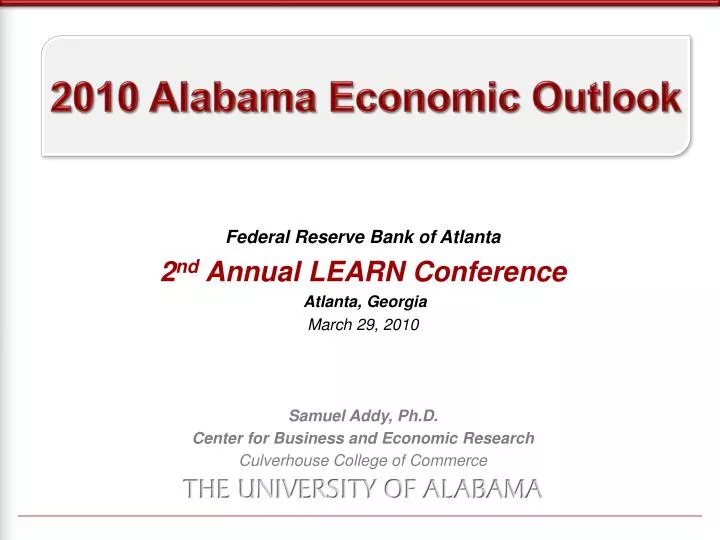 2010 alabama economic outlook